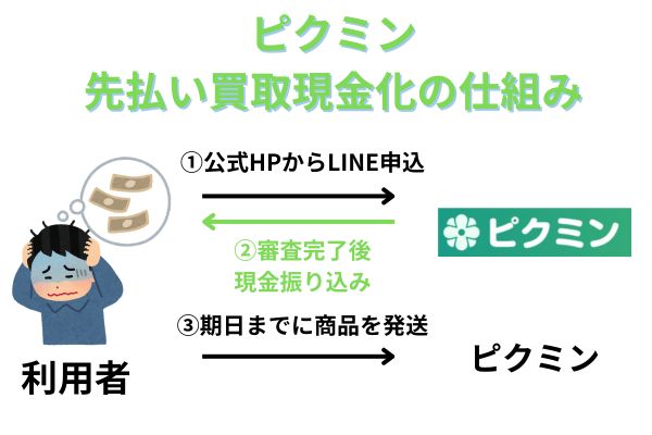 ピクミンの先払い買取現金化の仕組み・実態