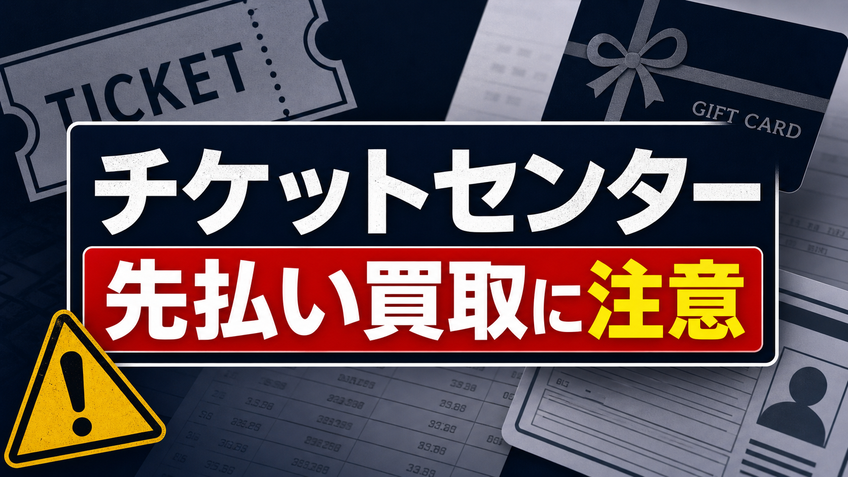 チケットセンターの先払い買取に注意