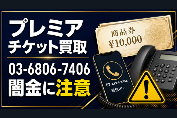03-6806-7406 プレミアチケット買取 闇金に注意