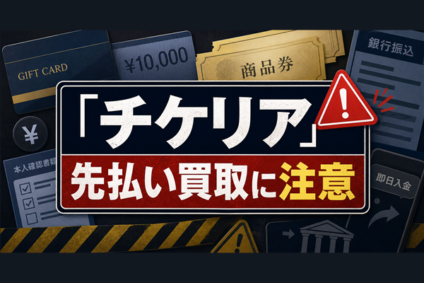 チケリア 先払い買取に注意