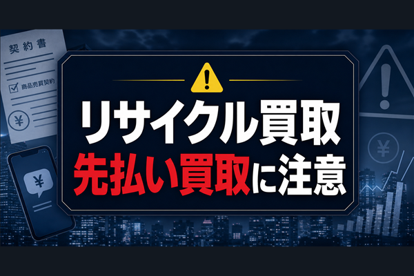 リサイクル買取 先払い買取に注意