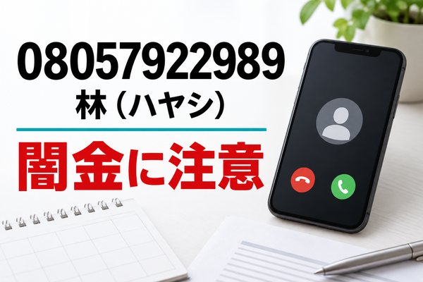 08057922989 林 闇金に注意