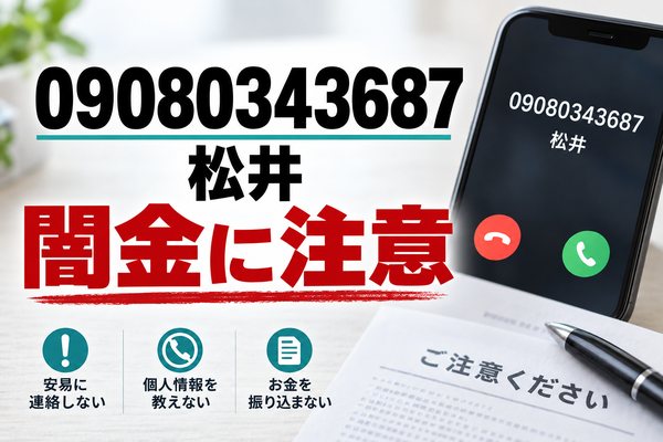 09080343687 松井 闇金に注意
