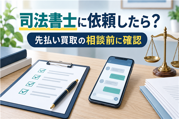 先払い買取に司法書士を依頼したらどうなるか、費用と対応範囲を相談前に確認