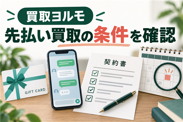 買取ヨルモ 先払い買取の契約条件を確認